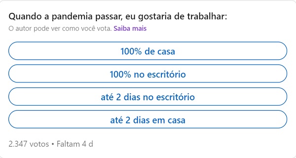 Enquete - Reprodução Linkedin