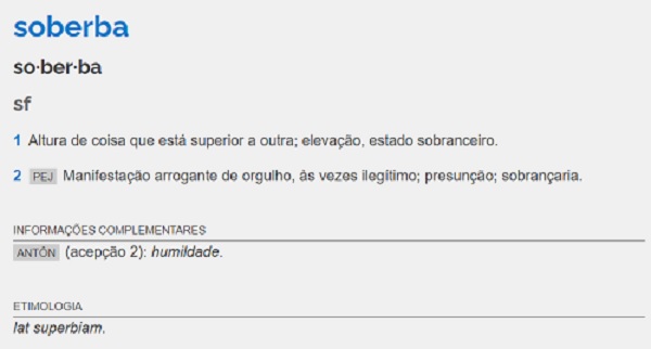 Soberba - Michaelis - Online
